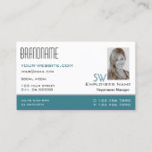 Carte De Visite Style Turquoise classique blanc avec monogramme et (Dos)