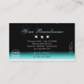 Carte De Visite Style Turquoise noir Ombre Sparkle Diamonds Ajoute (Dos)