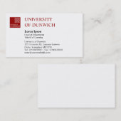 Carte De Visite Style universitaire - Maroon (Devant / Derrière)