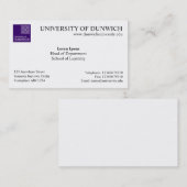 Carte De Visite Style universitaire v4 (Devant / Derrière)