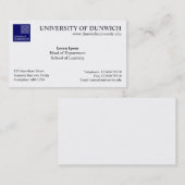Carte De Visite Style universitaire v4 (Devant / Derrière)