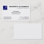 Carte De Visite Style universitaire v4 (Devant / Derrière)
