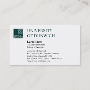 Carte De Visite Style universitaire - Vert foncé