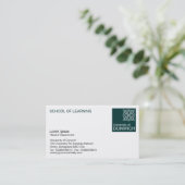 Carte De Visite Style universitaire - Vert foncé (Debout devant)