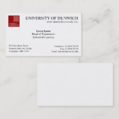 Carte De Visite Style v4 d'université (Devant / Derrière)