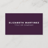 Carte De Visite Style violet moderne avant et arrière Personnalisé (Devant)