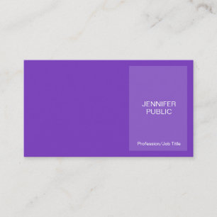 Carte De Visite Style Violet Moderne Professionnel Créatif Chic