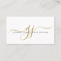 Stylet de cheveux moderne Gold Script Monogramme