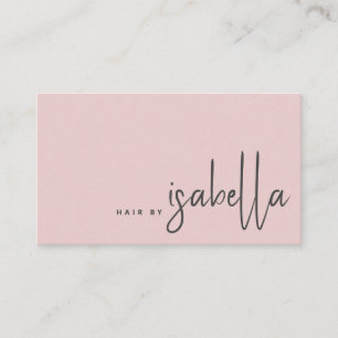 Carte De Visite Stylet minimaliste moderne cheveux Script Blush Ro