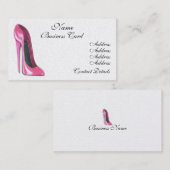 Carte de visite stylet rose de chaussure (Devant / Derrière)