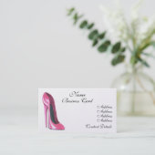 Carte de visite stylet rose de chaussure (Debout devant)