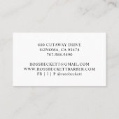 Carte De Visite Stylet simple en coiffure Stylet moderne Script Bu (Dos)