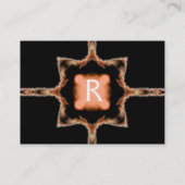 Carte De Visite STYLISÉ CARRÉ MONOGRAM rouge brun blanc, noir (Dos)