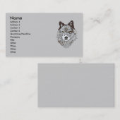 Carte de visite stylisé de tête de loup (Devant / Derrière)