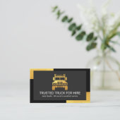 Carte De Visite Stylish Black Gold Corners Trucker (Debout devant)