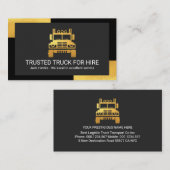Carte De Visite Stylish Black Gold Corners Trucker (Devant / Derrière)