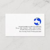 Carte De Visite Stylish Blue Leaking Faucet Frame (Dos)