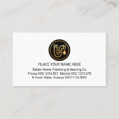 Carte De Visite Stylish Blue Plumber Pipes Home Frame (Dos)