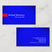 Carte De Visite Stylish Blue Red Modern Unique Consultant (Devant / Derrière)