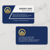 Carte De Visite Stylish Blue Trapezium Layers For Business Owner (Devant / Derrière)