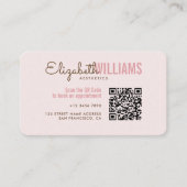 Carte De Visite Stylish Blush Rose Beauté Esthétique Loyauté & (Devant)