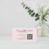 Carte De Visite Stylish Blush Rose Beauté Esthétique Loyauté & (Debout devant)