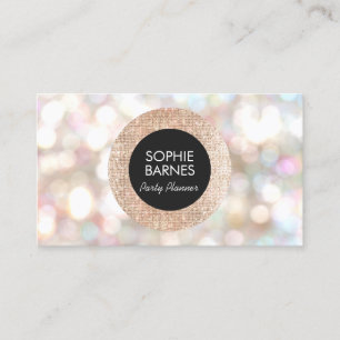 Carte De Visite Stylish Bokeh et Rose Gold séquenceur Événement Pl