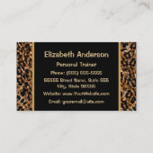 Carte De Visite Stylish Brown Empreinte de léopard Personal Traine (Dos)