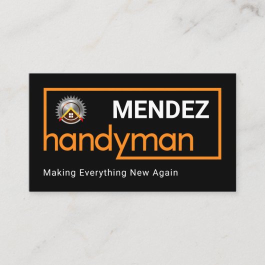Carte De Visite Stylish Brown Handyman Frame (Devant)