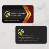 Carte De Visite Stylish Creative Gold Arrowheads Business Owner (Devant / Derrière)