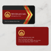 Carte De Visite Stylish Creative Gold Arrowheads Businessman (Devant / Derrière)