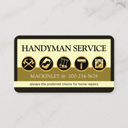 Carte De Visite Stylish Creative Handyman Tools Icon Layer (Devant)