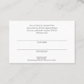 Carte De Visite Stylish Faux Pink Sequin Salon de référence client (Dos)