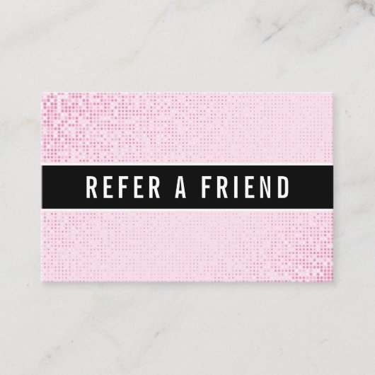 Carte De Visite Stylish Faux Pink Sequin Salon de référence client (Devant)