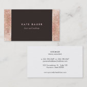 Carte De Visite Stylish FAUX Rose Gold Sequin Beauté et beauté (Devant / Derrière)