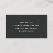 Carte De Visite Stylish Flute Musician Minimal Grey (Dos)