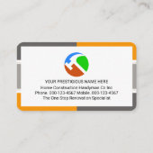 Carte De Visite Stylish Frame Colorful Handyman Tools (Dos)