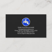 Carte De Visite Stylish Gold Curved Border Blue Faucet (Dos)