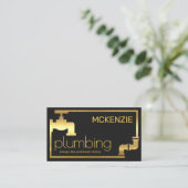 Carte De Visite Stylish Gold Faucet Piping Frame (Debout devant)