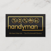 Carte De Visite Stylish Gold Handyman Frame (Devant)