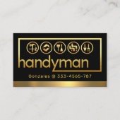 Carte De Visite Stylish Gold Handyman Tools Frame (Devant)