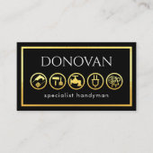 Carte De Visite Stylish Gold Handyman Tools Frame (Devant)