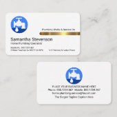 Carte De Visite Stylish Gold Tab Leaking Blue Faucet (Devant / Derrière)