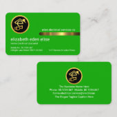 Carte De Visite Stylish Gold Tab Letter-e Electric (Devant / Derrière)