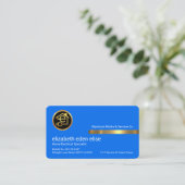 Carte De Visite Stylish Gold Tab On Stunning Blue Layers (Debout devant)