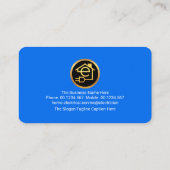 Carte De Visite Stylish Gold Tab On Stunning Blue Layers (Dos)