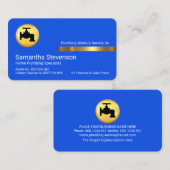 Carte De Visite Stylish Gold Tab On Stunning Blue Layers (Devant / Derrière)