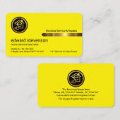 Carte De Visite Stylish Gold Tab On Stunning Yellow Layer (Devant / Derrière)