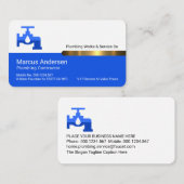 Carte De Visite Stylish Gold Tab On White Blue Layers (Devant / Derrière)