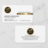 Carte De Visite Stylish Gold Tab On White Layer (Devant / Derrière)